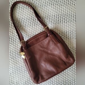 Libaire Vintage Brown Pebbled Leather Hobo Shoulder Bag